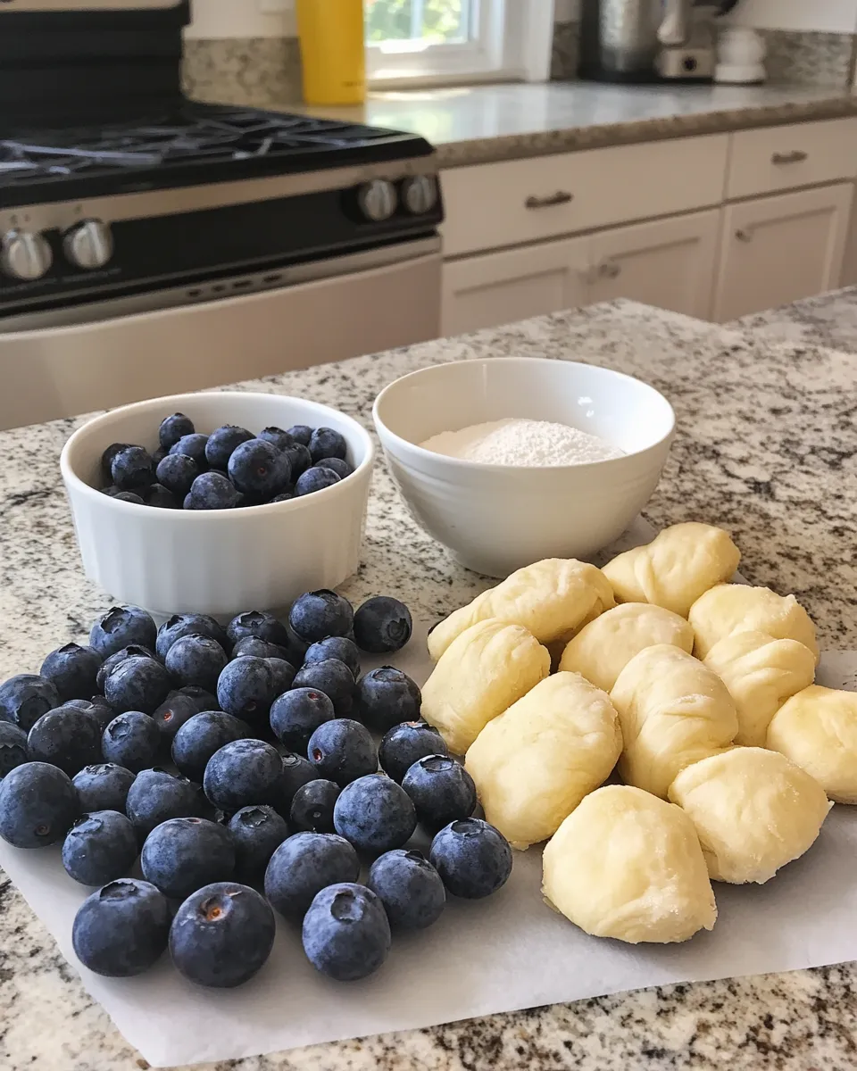 Ingredients for Sweet Simplicity: Irresistible 4 Ingredient Blueberry Pie Bombs