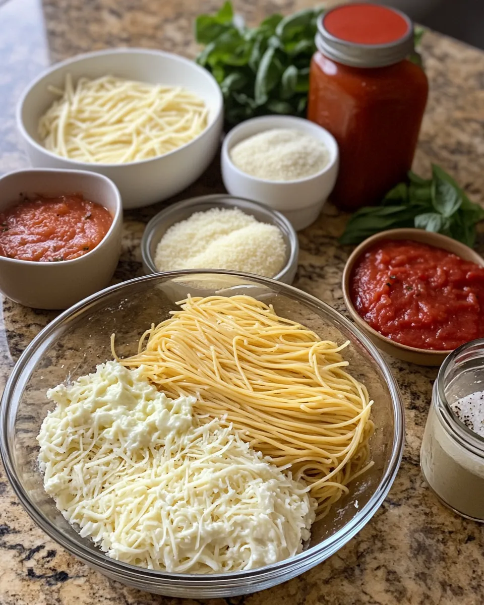 Ingredients for Irresistibly Cheesy: The Ultimate Baked Cream Cheese Spaghetti Casserole