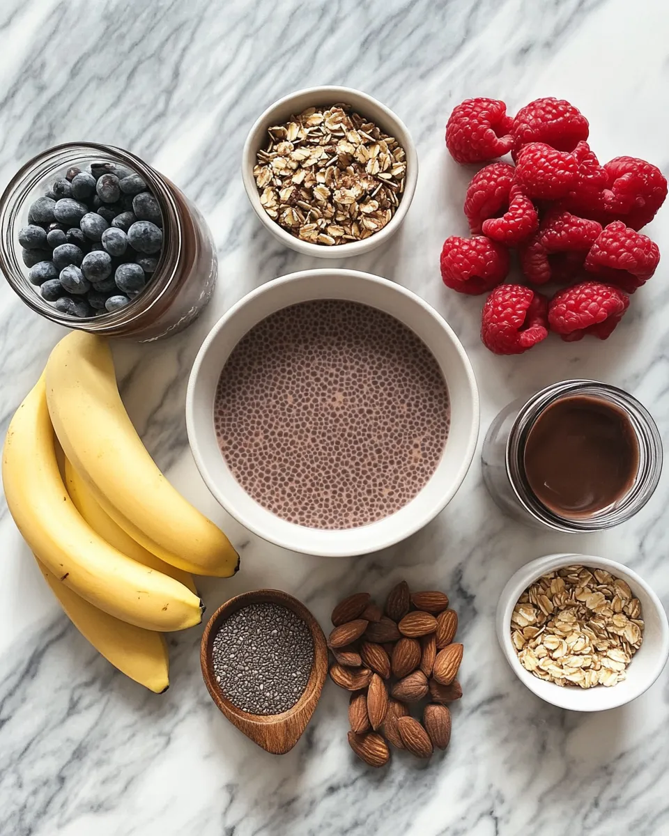 Ingredients for Indulge in the Creamy Bliss of Chocolate Chia Pudding Delight