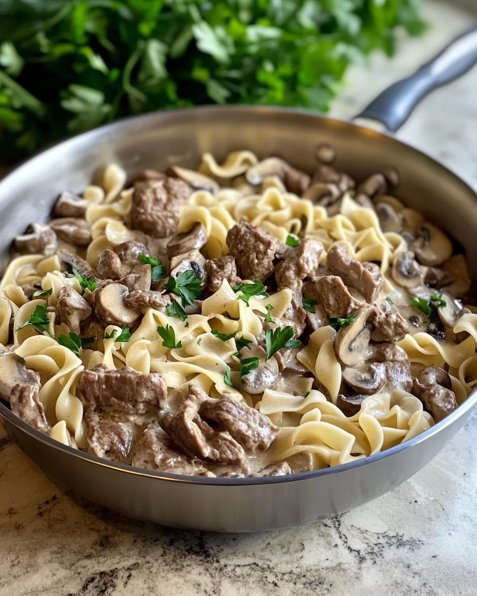 Ingredients for Indulge in Comfort: Creamy Beef Stroganoff with Egg Noodles Delight