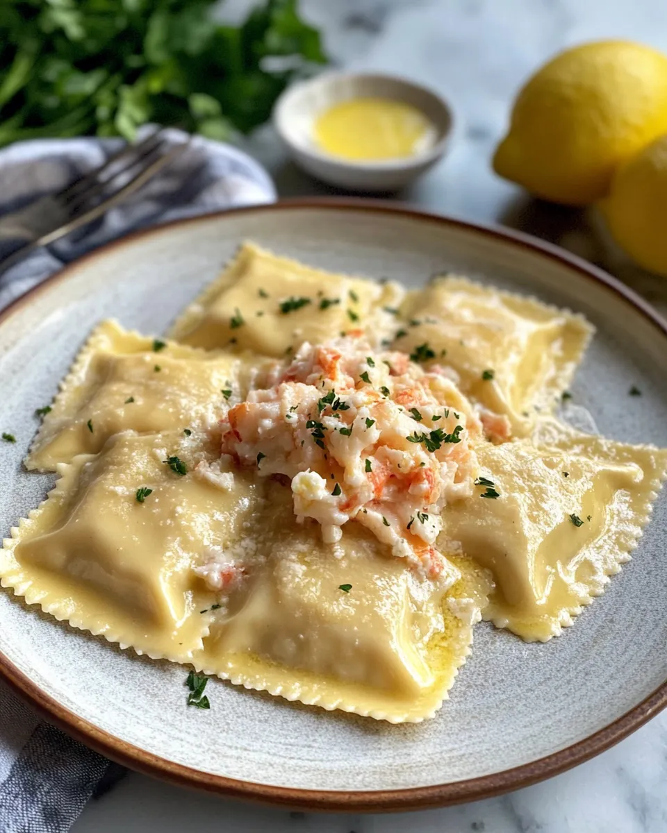 Ingredients for Indulge in Luxury: Homemade Lobster Ravioli drizzled with Zesty Lemon Butter Sauce