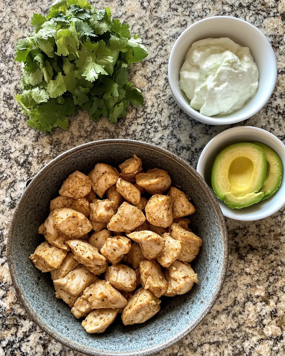 Ingredients for Irresistible Chicken Bites with Luscious Creamy Avocado Sauce