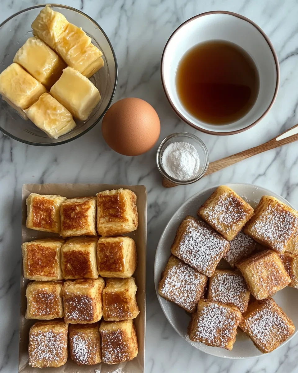 Ingredients for Irresistible Cinnamon Roll French Toast Bites: A Sweet Morning Treat