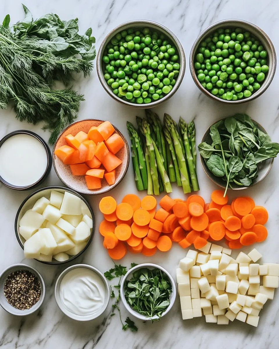 Ingredients for Springtime Bliss: Indulge in Cream of Spring Vegetable Soup