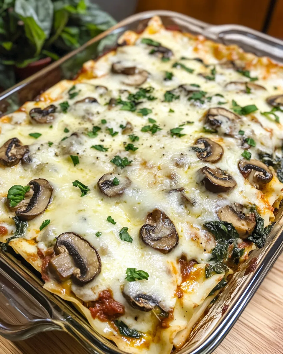 Ingredients for Irresistibly Cheesy: Dive into Creamy Spinach & Mushroom Lasagna Delight