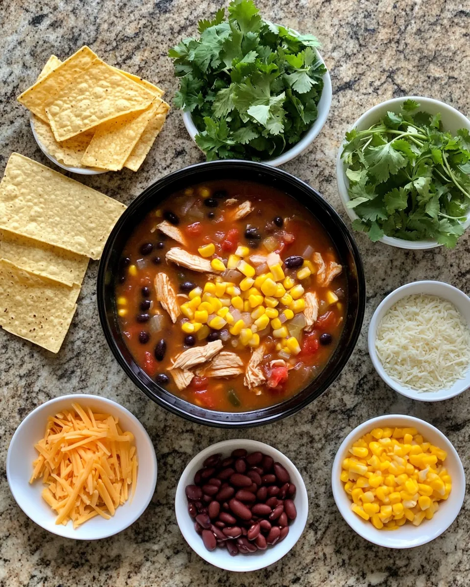 Ingredients for Warm Up with a Hearty Bowl of Crockpot Chicken Tortilla Soup