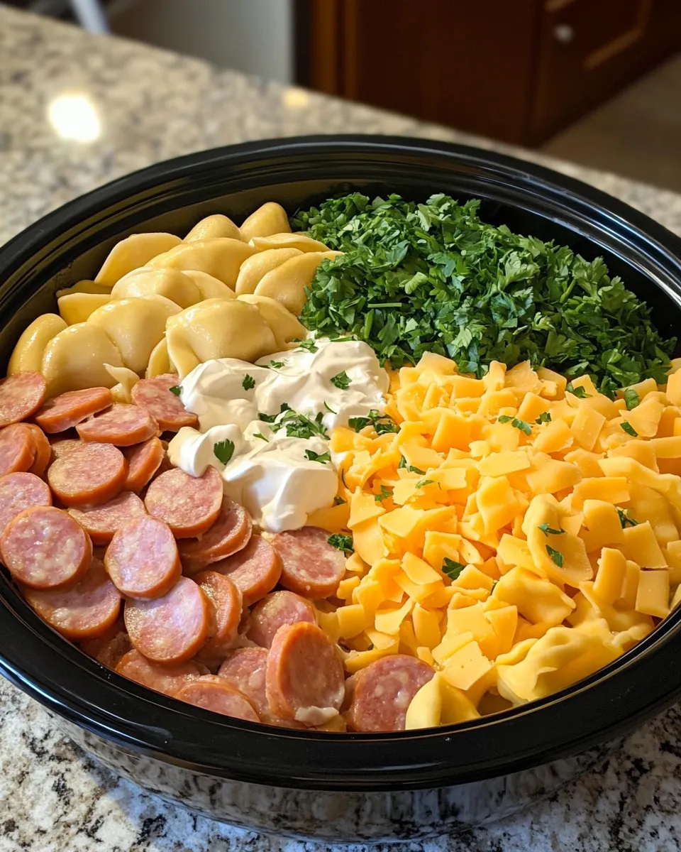 Ingredients for Savor the Comfort: Easy Crockpot Pierogi Casserole with Kielbasa