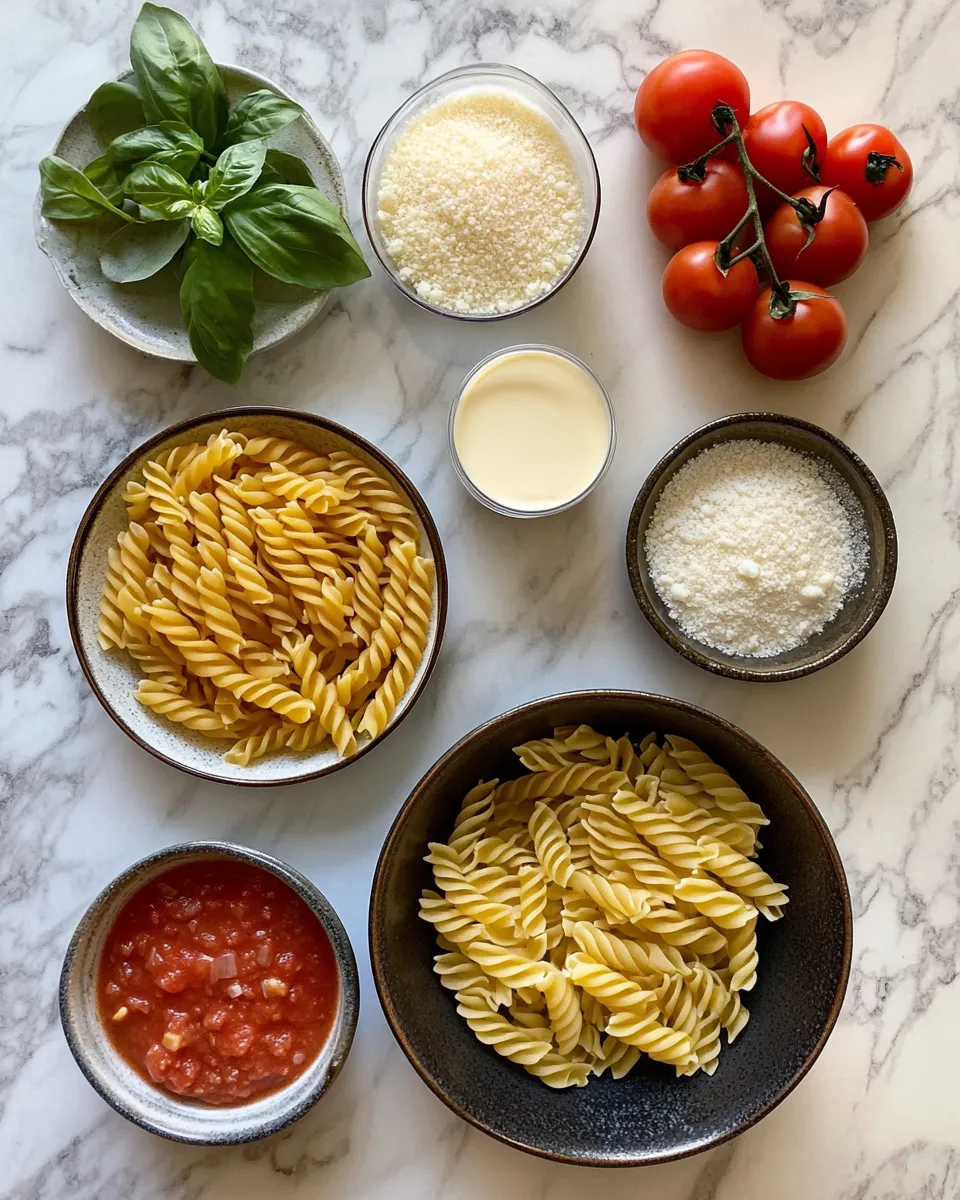 Ingredients for Creamy Tomato Pasta Made Simple: A Deliciously Easy Recipe