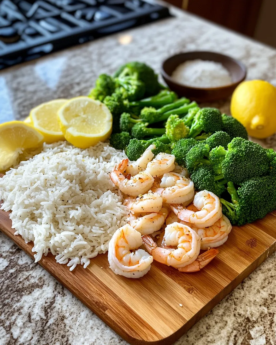 Ingredients for Savor the Flavor: Garlic Butter Shrimp and Broccoli Rice Delight