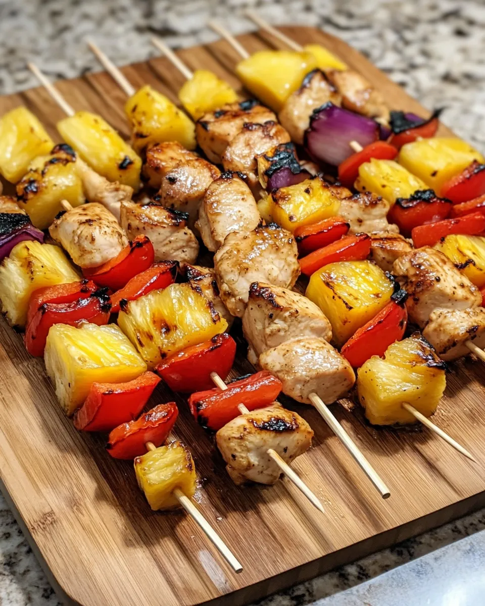Ingredients for Savor the Summer with Juicy Grilled Chicken Pineapple Skewers