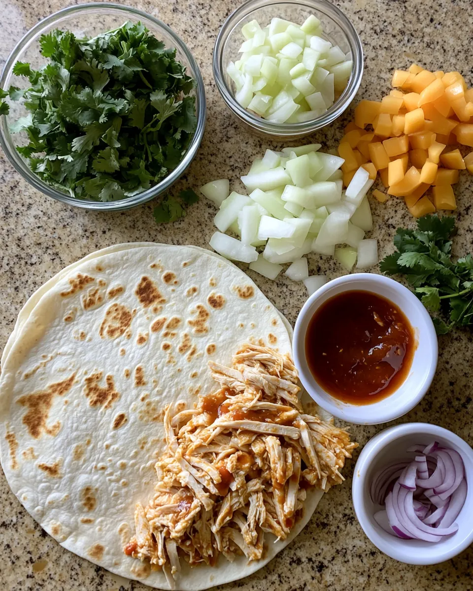 Ingredients for Sizzle and Sweetness: The Ultimate Hot Honey BBQ Chicken Quesadillas