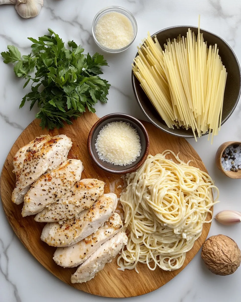 Ingredients for Creamy Pasta Perfection: Indulge in Parmesan Chicken Delight
