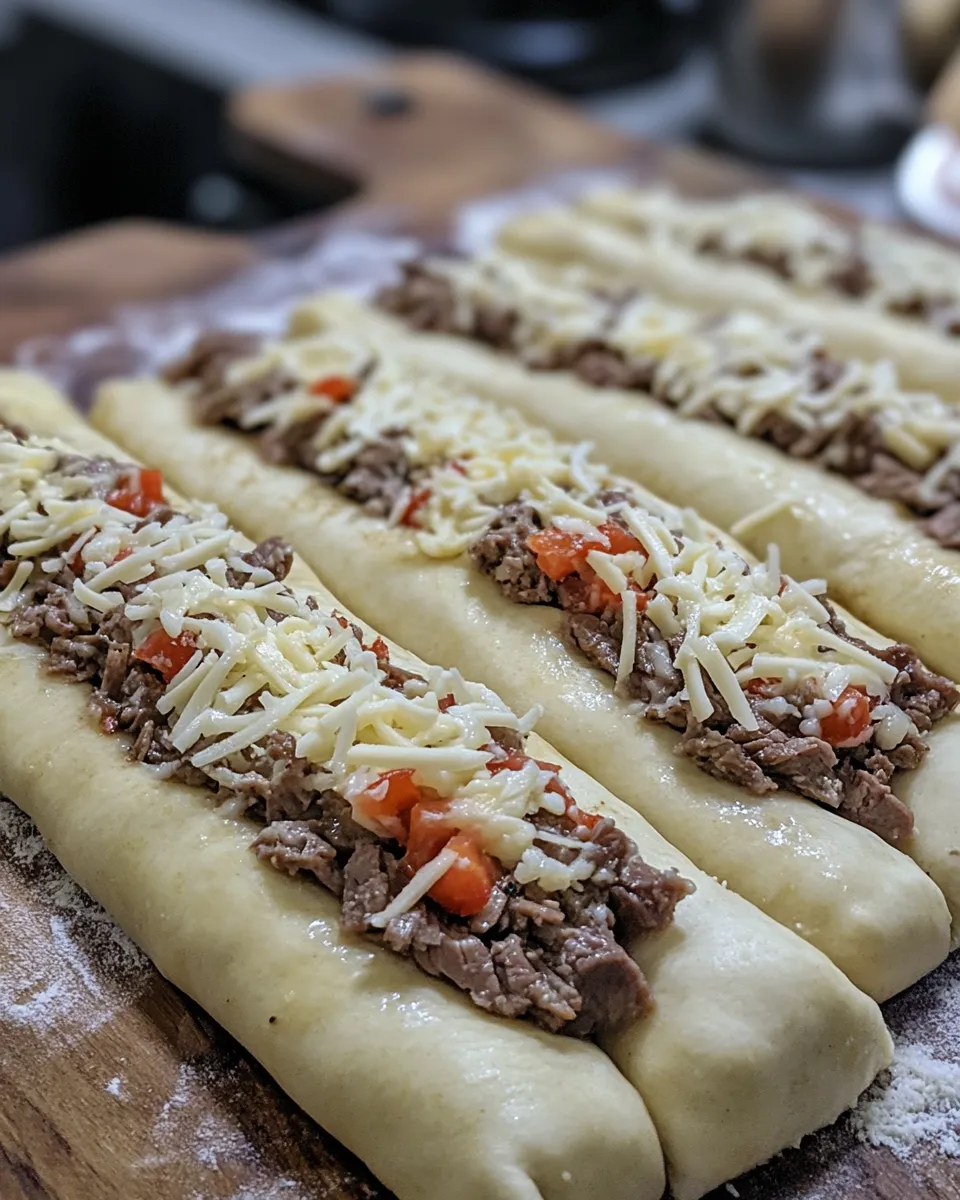 Ingredients for Indulge in Flavor: Philly Cheesesteak Stuffed Cheesy Breadsticks You Can't Resist