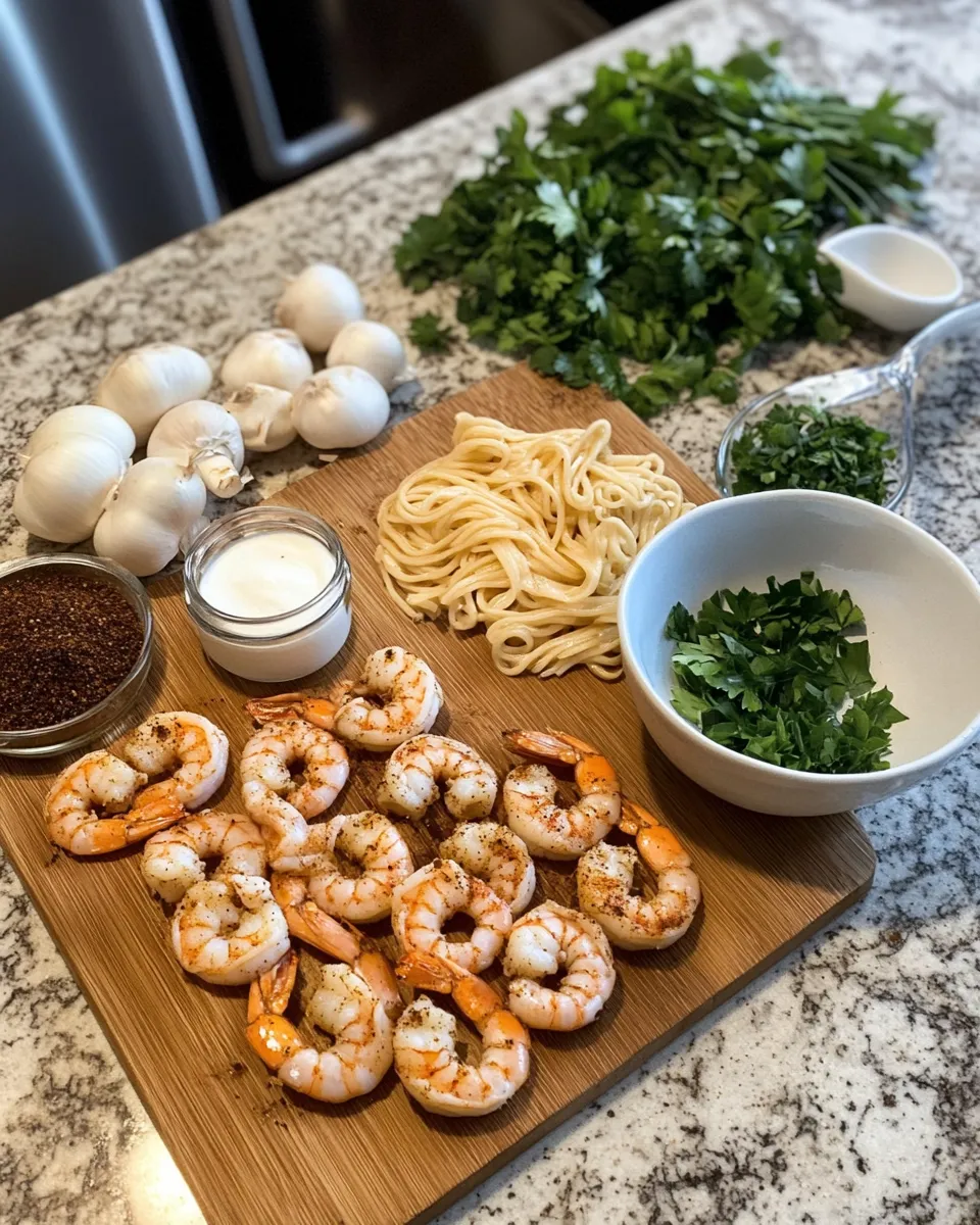 Ingredients for Sizzling Blackened Shrimp Stroganoff: A Flavor Explosion