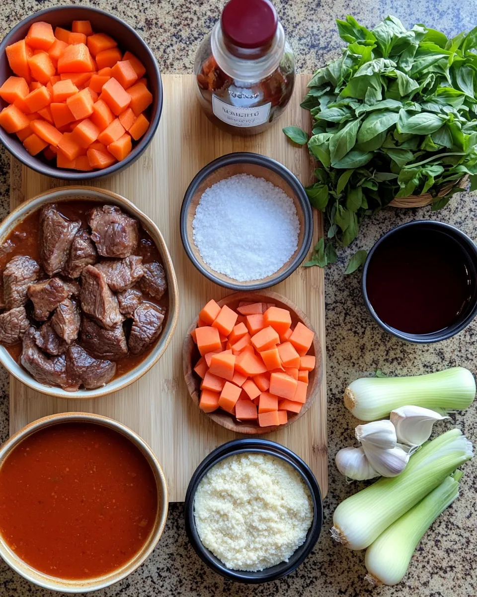 Ingredients for Savory Braised Beef and Pork Ragu: A Mouthwatering Delight