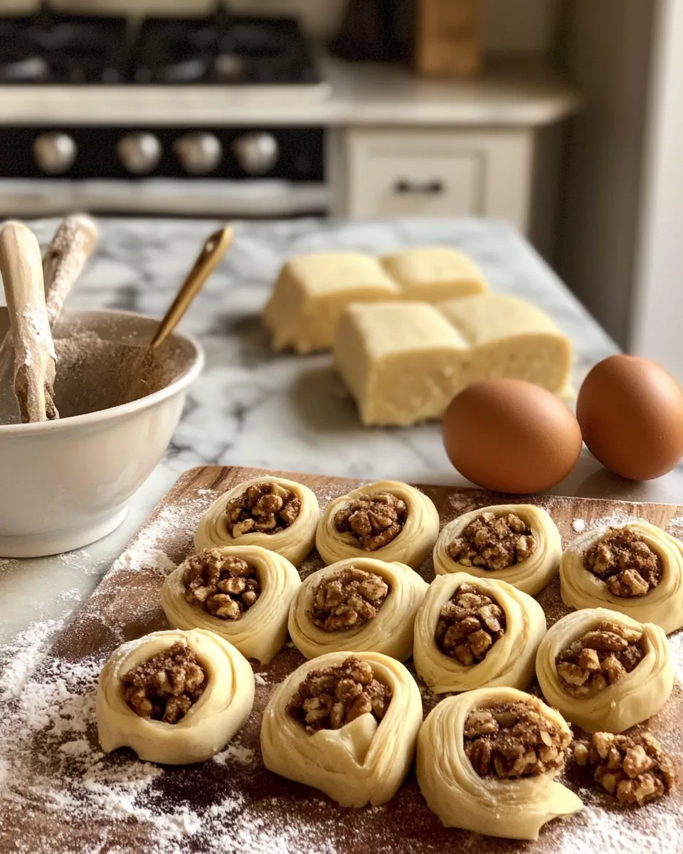 Ingredients for Decadent Brown Sugar and Walnut Rugelach: A Sweet Twist on a Classic Treat