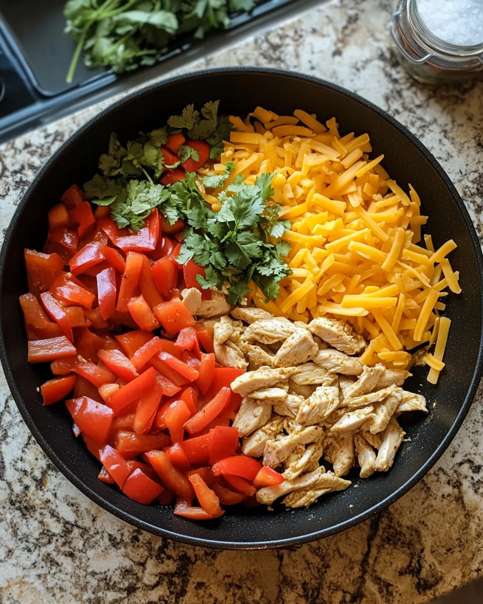 Ingredients for Sizzle Into Flavor: Cheesy Baja Chicken & Bell Pepper Skillet Delight