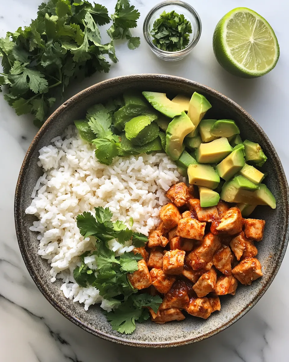 Ingredients for Spicy Chili Chicken Bowl: Irresistible Coconut Lime Drizzle