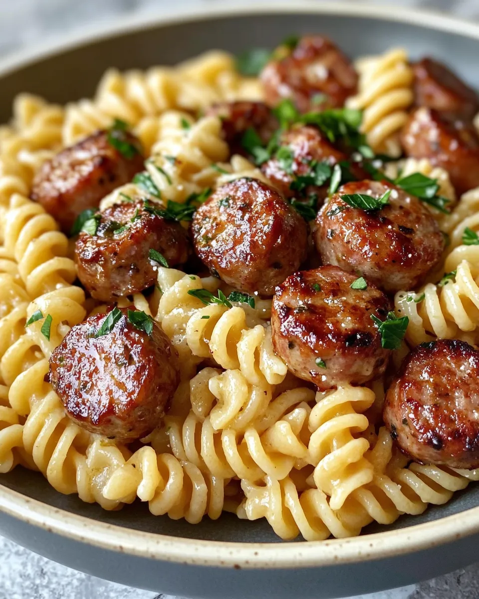 Ingredients for Irresistible Garlic Butter Sausage Bites: A Creamy Pasta Delight