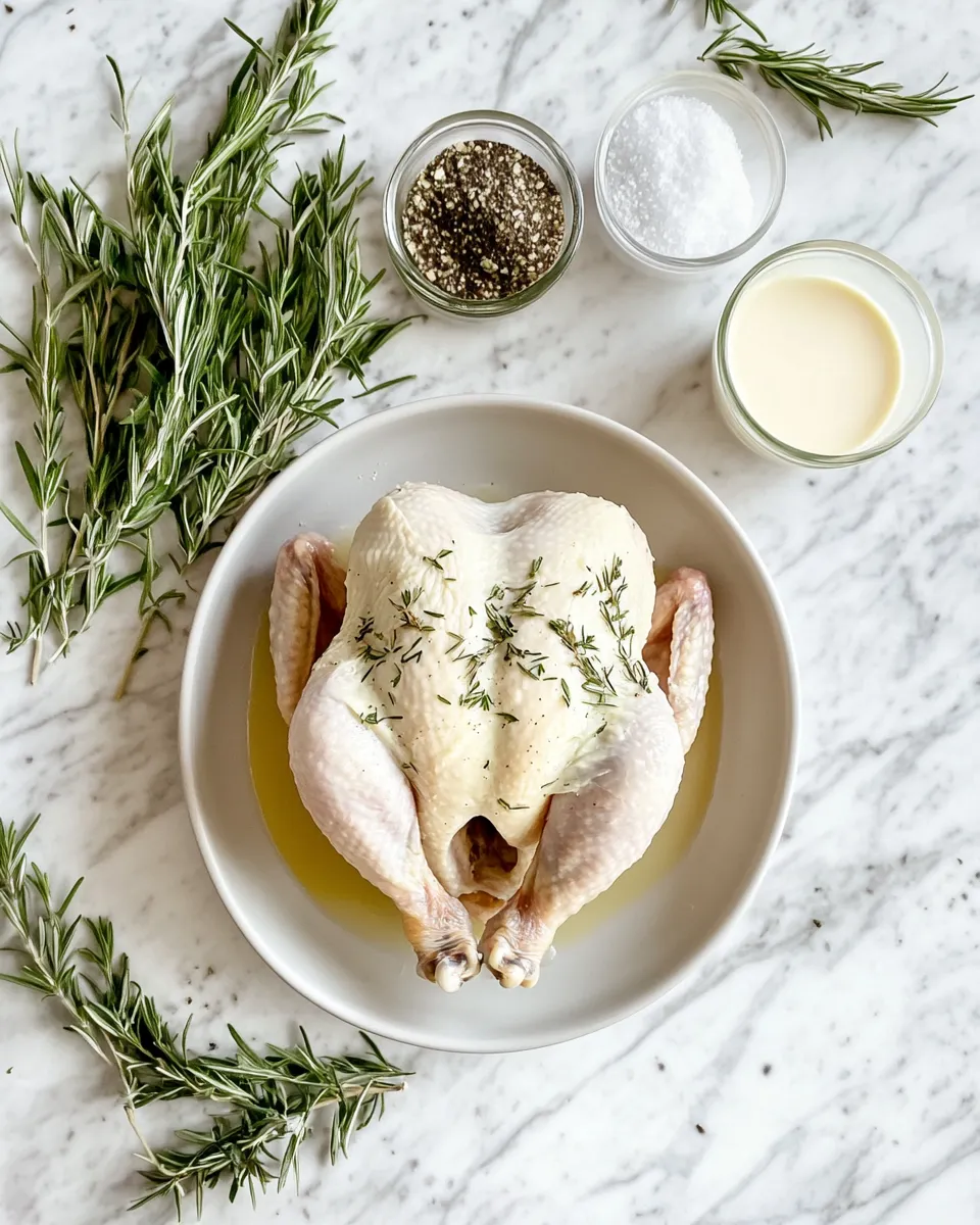 Ingredients for Irresistible Herb Roasted Chicken: Indulgent Creamy White Sauce