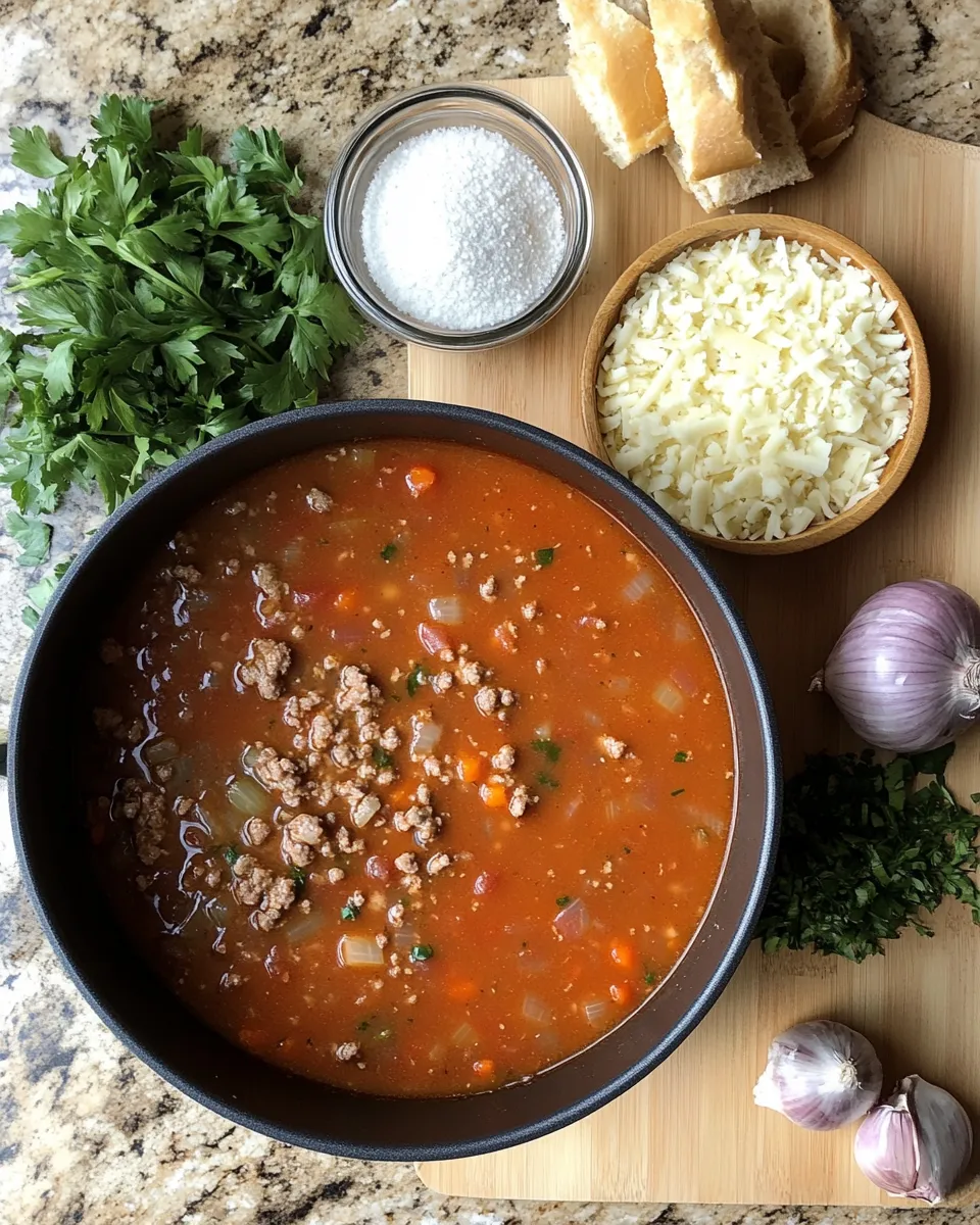 Ingredients for Indulgent Italian Sausage Soup: Creamy Parmesan Perfection