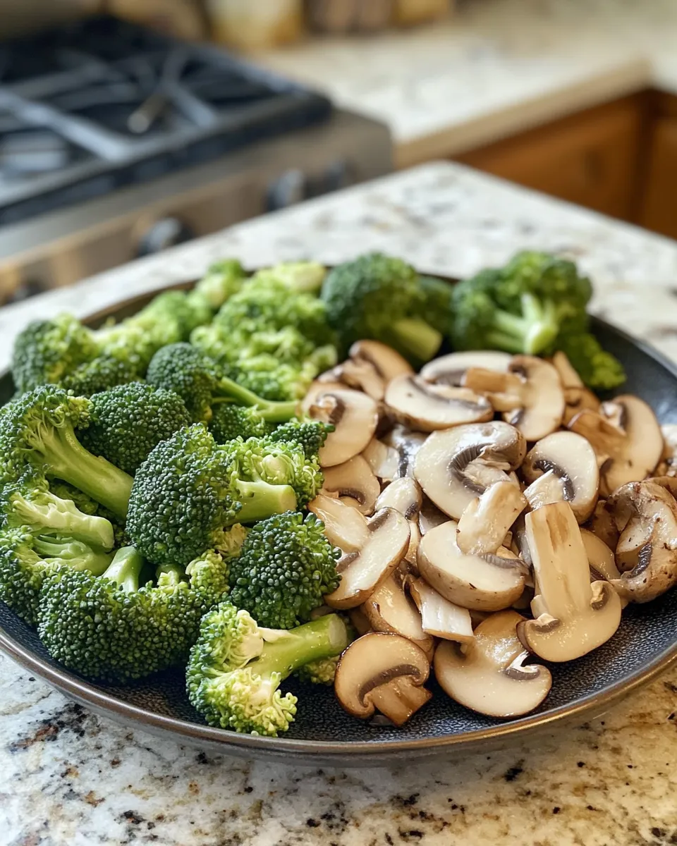 Ingredients for Sizzling Mushroom and Broccoli Stir-Fry: A Flavorful Veggie Delight