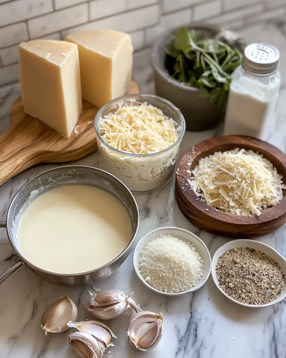 Ingredients for Indulge in the Creamy Goodness of Olive Garden Alfredo Sauce