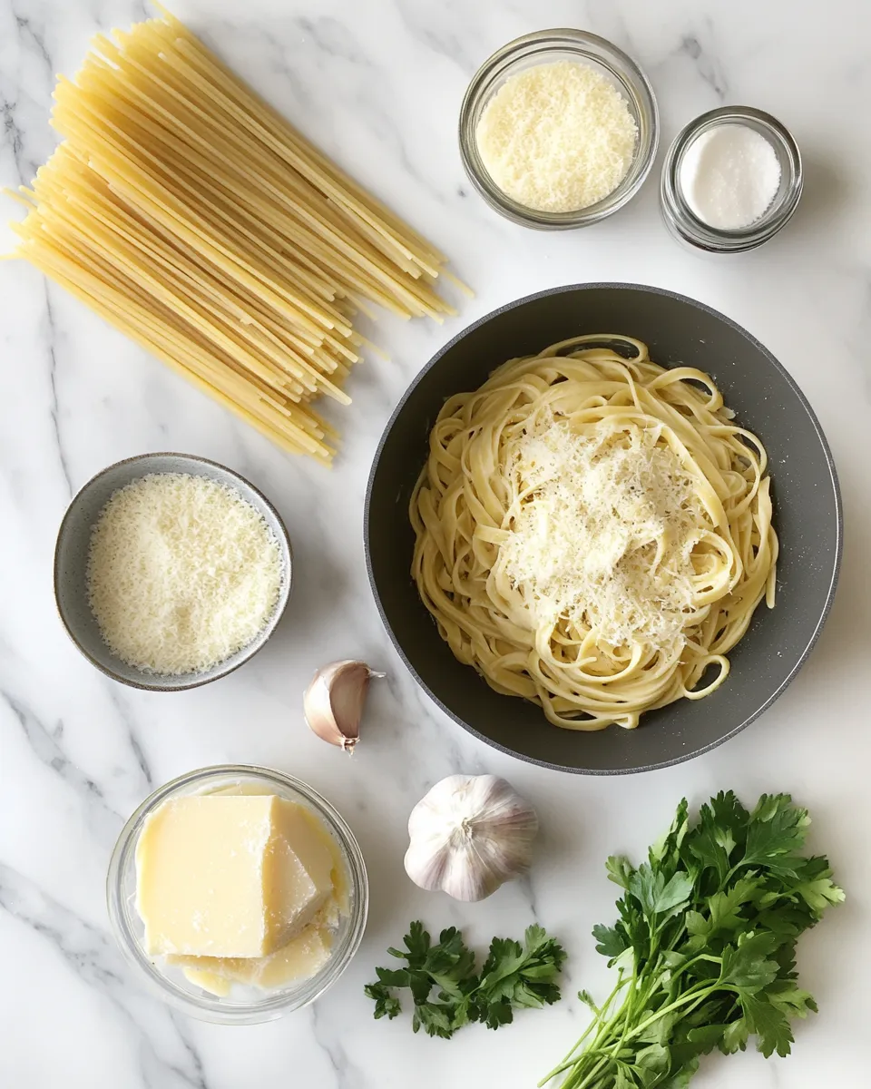 Ingredients for One Pot Creamy Garlic Pasta: A Deliciously Simple Weeknight Wonder
