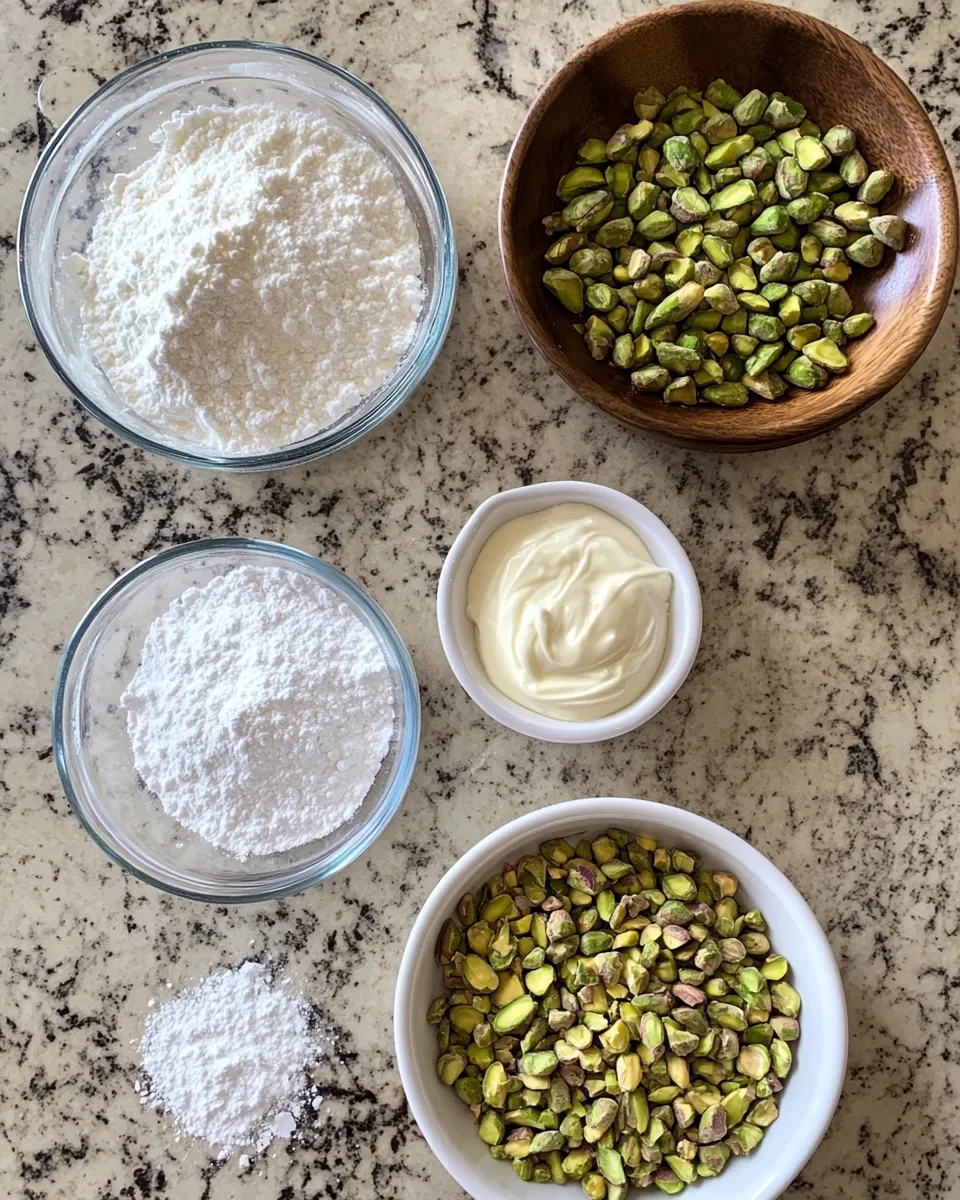 Ingredients for Irresistible Pistachio Cream Cookies: A Decadent Delight