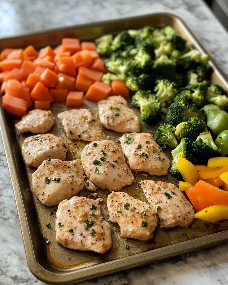 Ingredients for Irresistible Sheet Pan Garlic Butter Chicken and Veggies Recipe