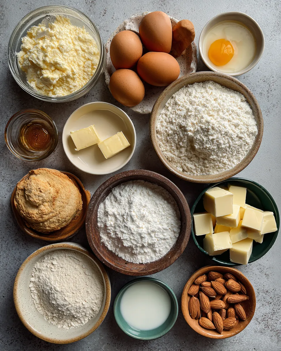 Ingredients for Indulgent Almond Cream Cake: A Delectable Treat for Your Sweet Tooth