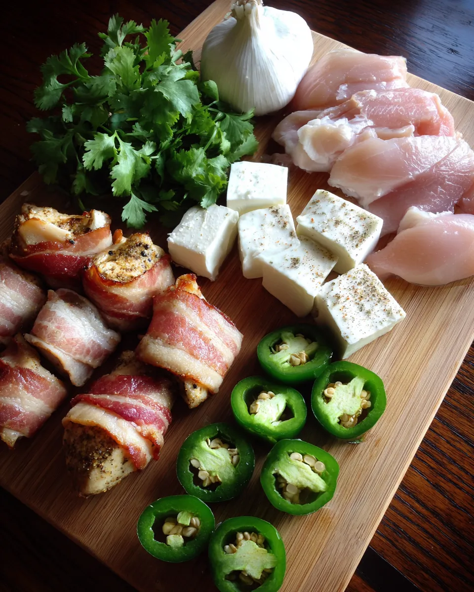 Ingredients for Indulgent Bacon-Wrapped Jalapeño Chicken Bites
