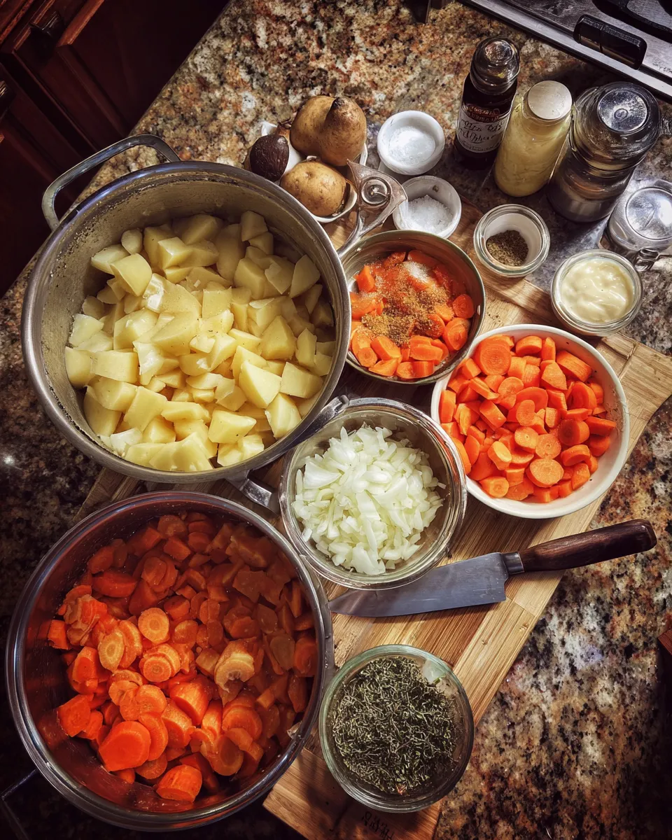 Ingredients for Hearty Carrot Potato Soup: A Comforting Bowl of Goodness