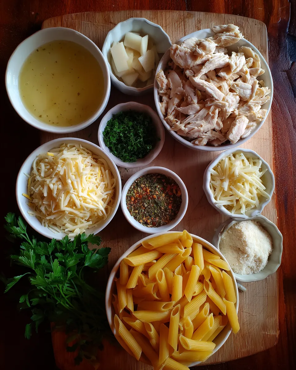 Ingredients for Savory Chicken Alfredo Bake: Irresistible Comfort Food