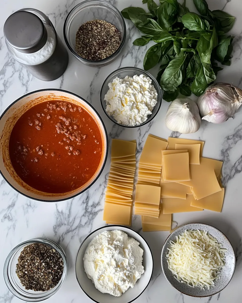 Ingredients for Indulgent Creamy Lasagna Soup: A Decadent Delight