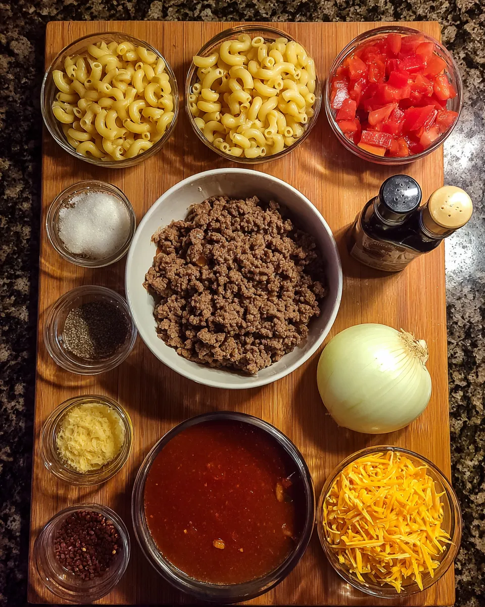 Ingredients for Quick and Delicious One-Pot American Goulash Recipe