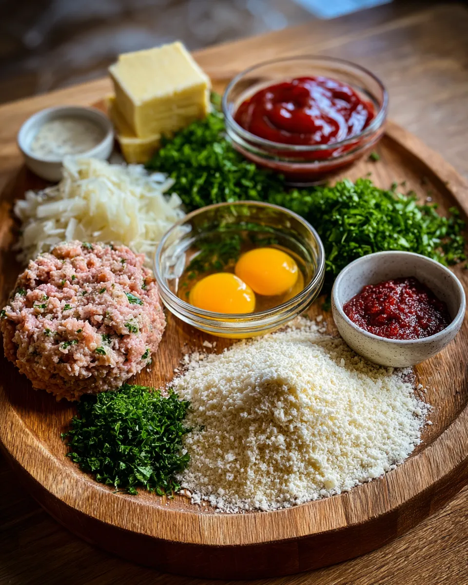 Ingredients for Savory Garlic Parmesan Chicken Meatloaf: A Flavor Explosion