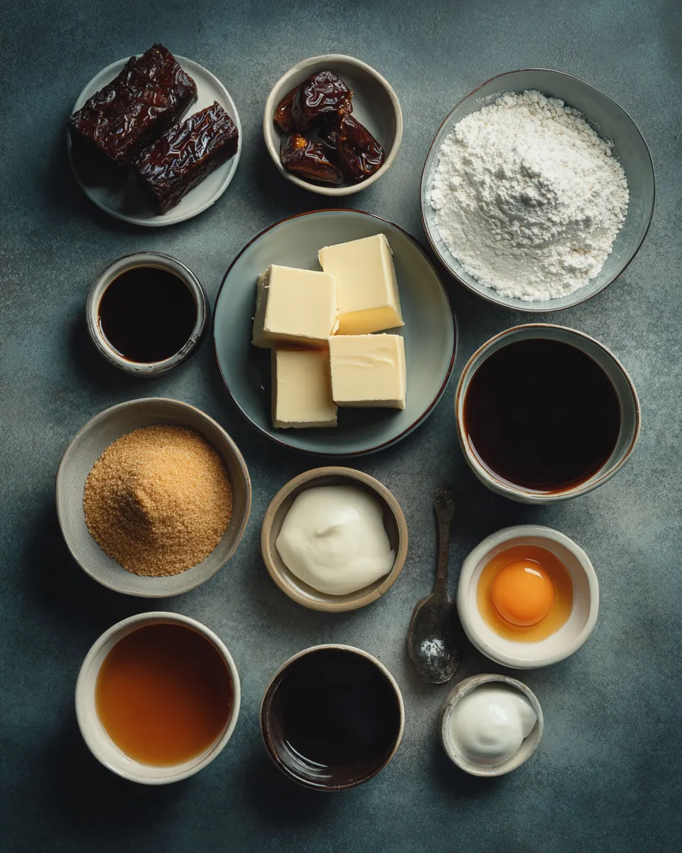Ingredients for Indulge in Gordon Ramsay's Mouthwatering Sticky Toffee Pudding