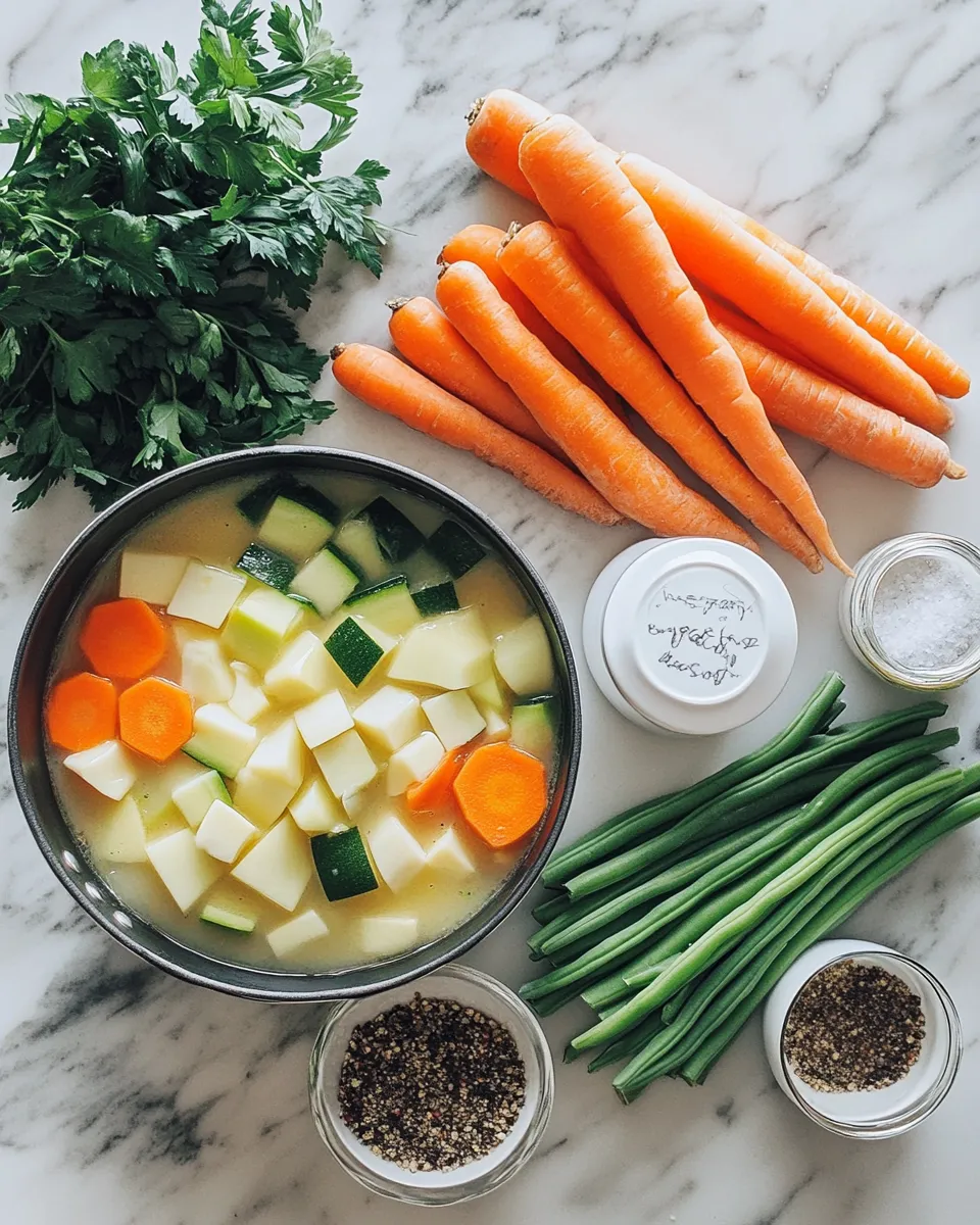 Ingredients for Creamy Vegetable Soup: One-Pot Wonder for a Cozy Night In