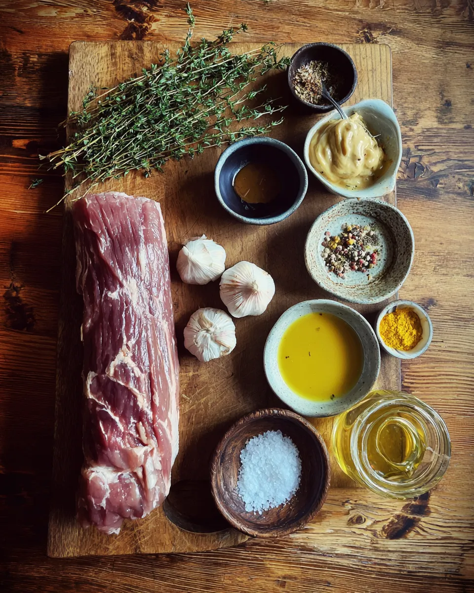 Ingredients for Tantalizing Pork Tenderloin with Creamy Dijon Sauce