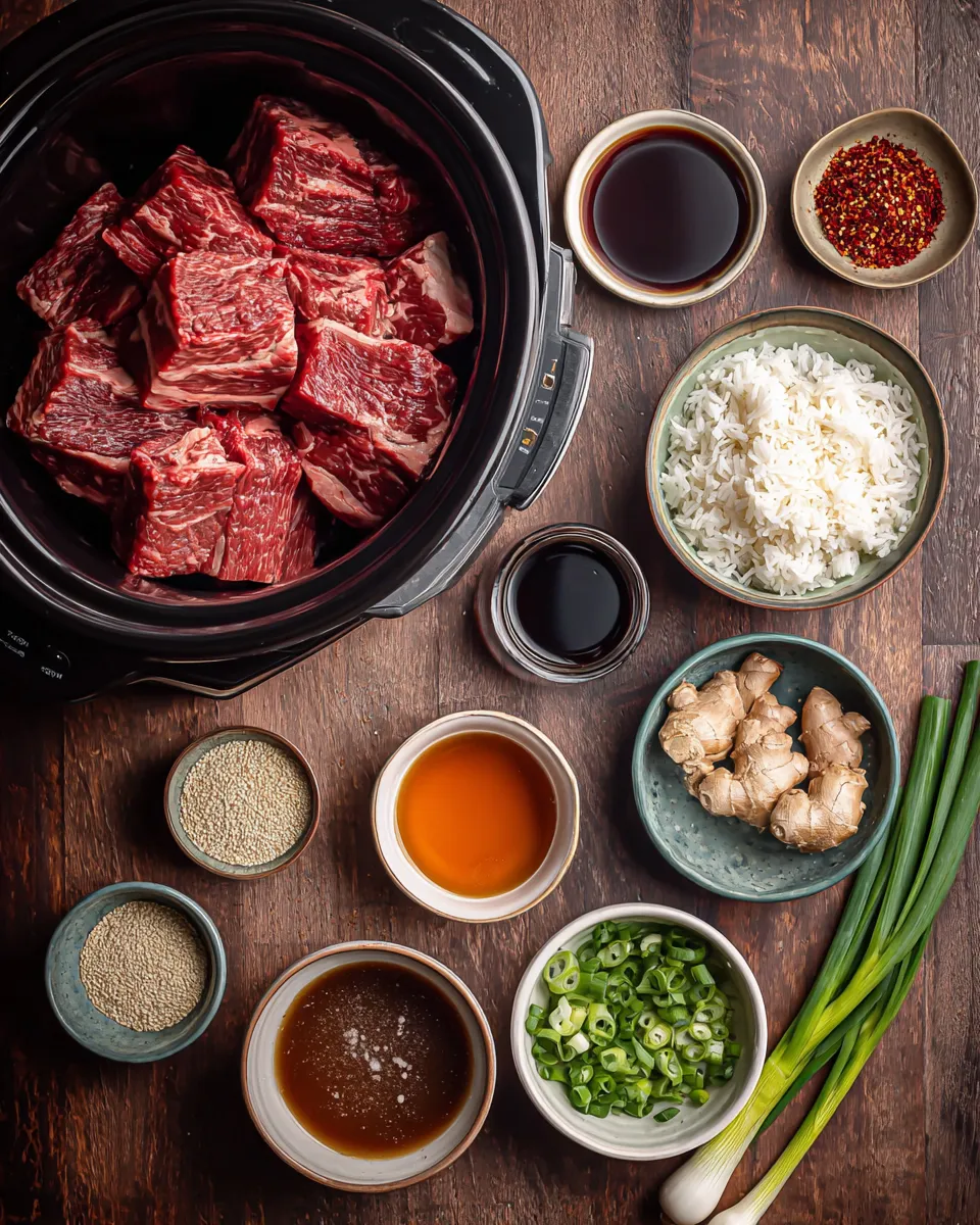 Ingredients for Savory Slow Cooker Korean Beef: A Flavor Explosion in Every Bite