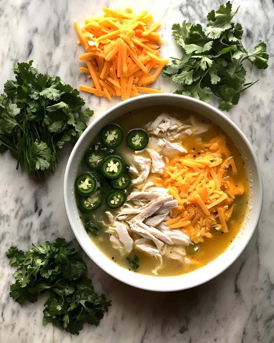 Ingredients for Spicy Jalapeño Popper Chicken Soup: Fiery and Flavorful Delight