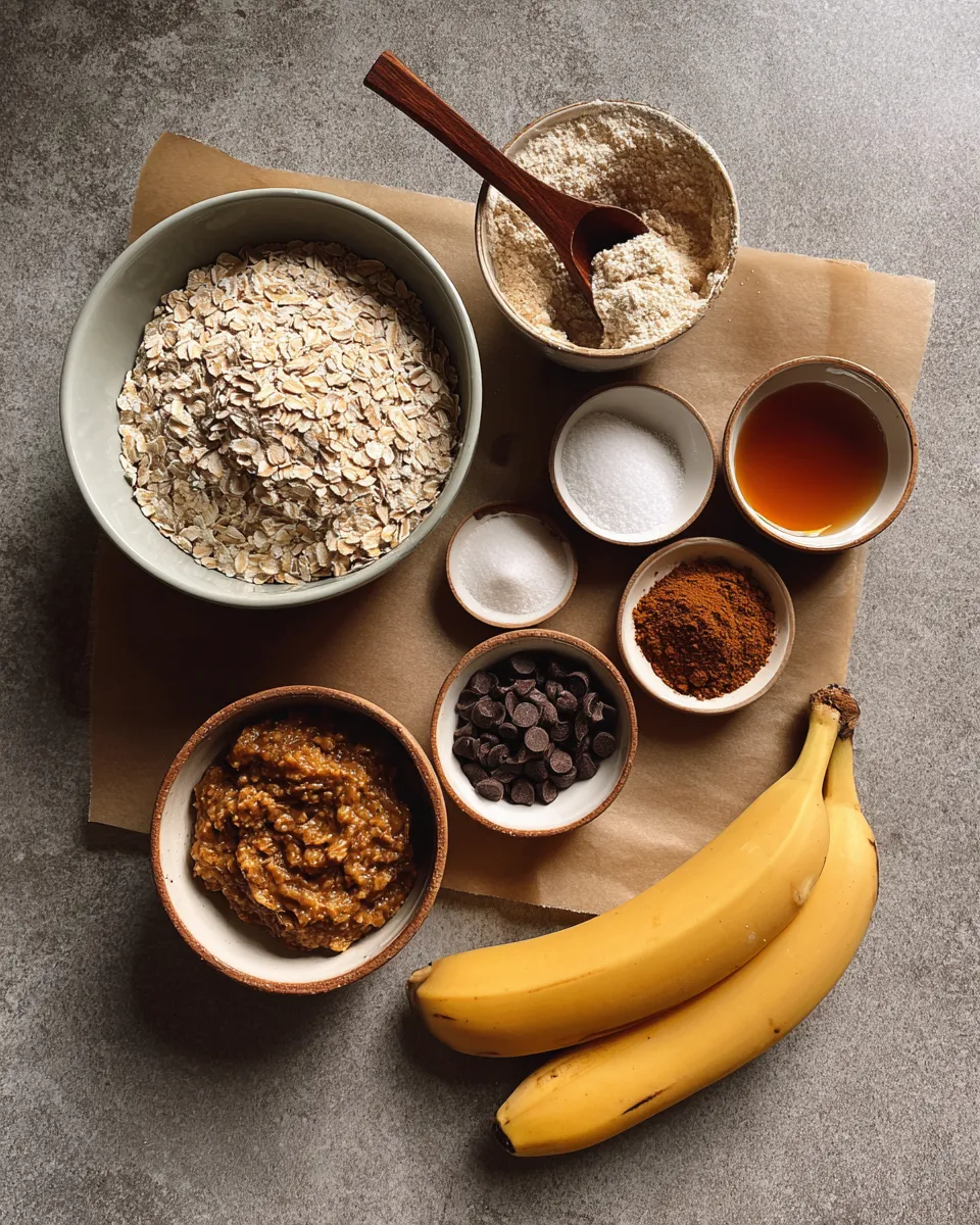 Ingredients for Deliciously Healthy Banana Oatmeal Bars