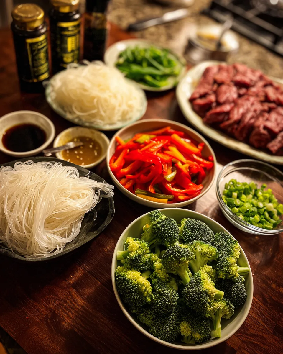 Ingredients for Savory Beef Teriyaki Noodles: A Flavorful Delight
