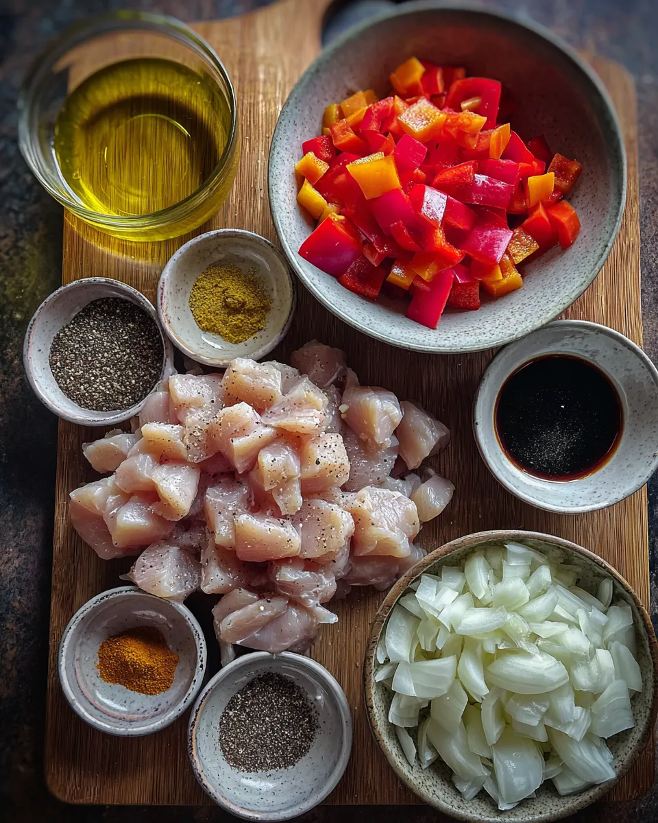 Ingredients for Ultimate Black Pepper Chicken Delight