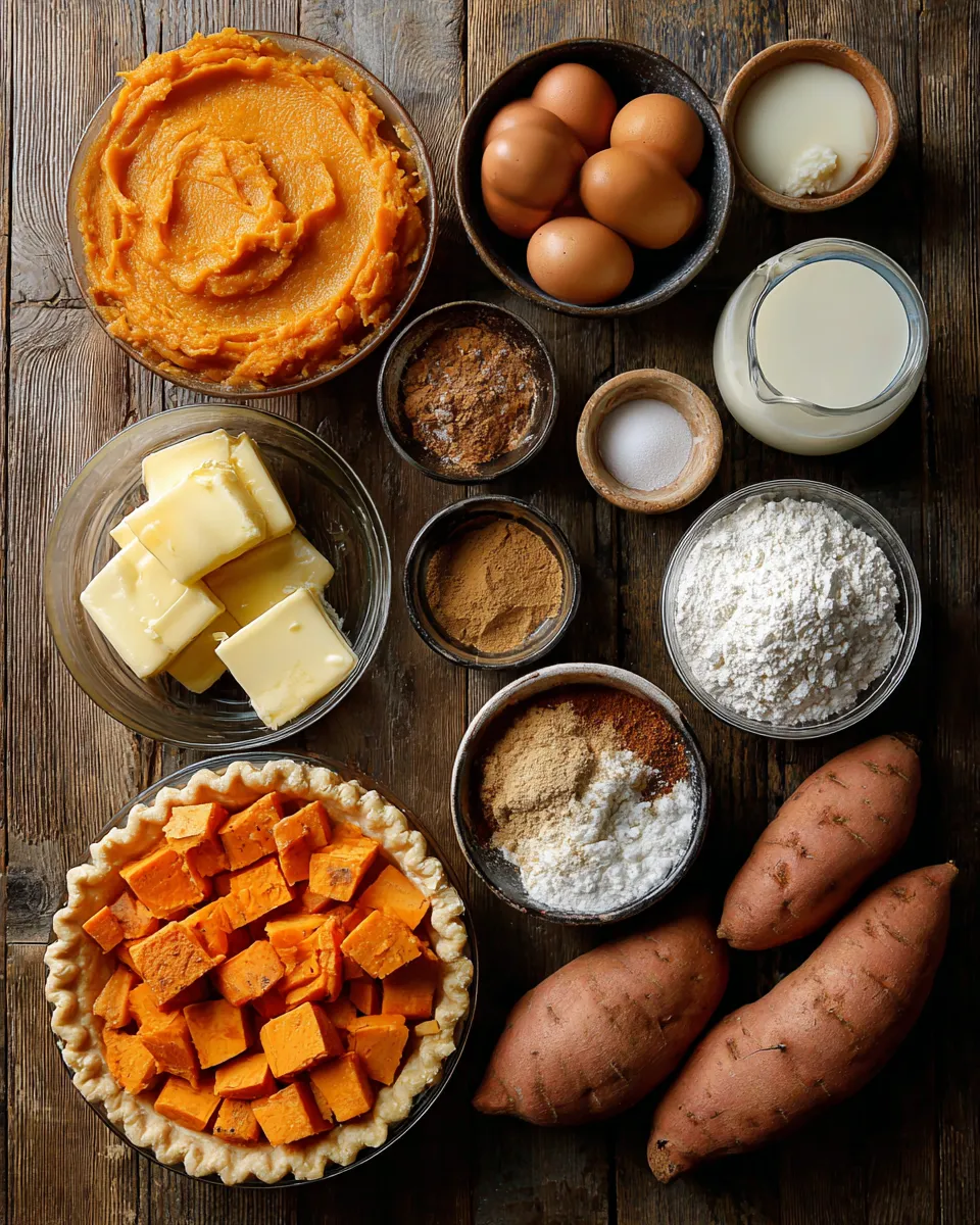 Ingredients for Indulge in the Irresistible Black Folks Sweet Potato Pie