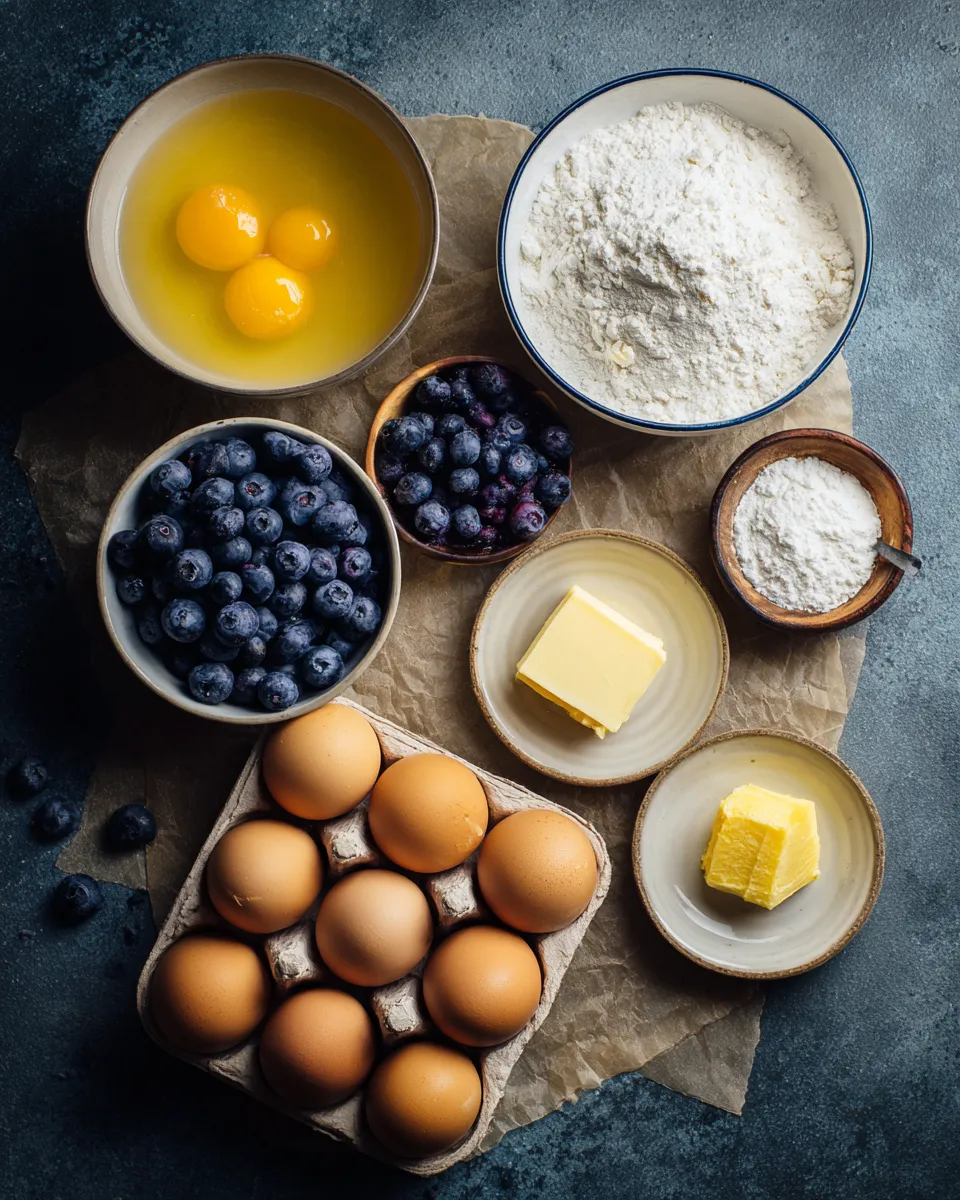 Ingredients for Irresistible Blueberry Lemon Cake: A Burst of Sunshine in Every Bite