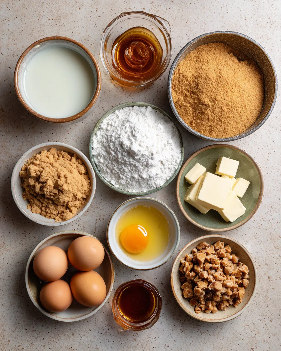 Ingredients for Irresistible Brown Butter Toffee Blondies: A Decadent Delight