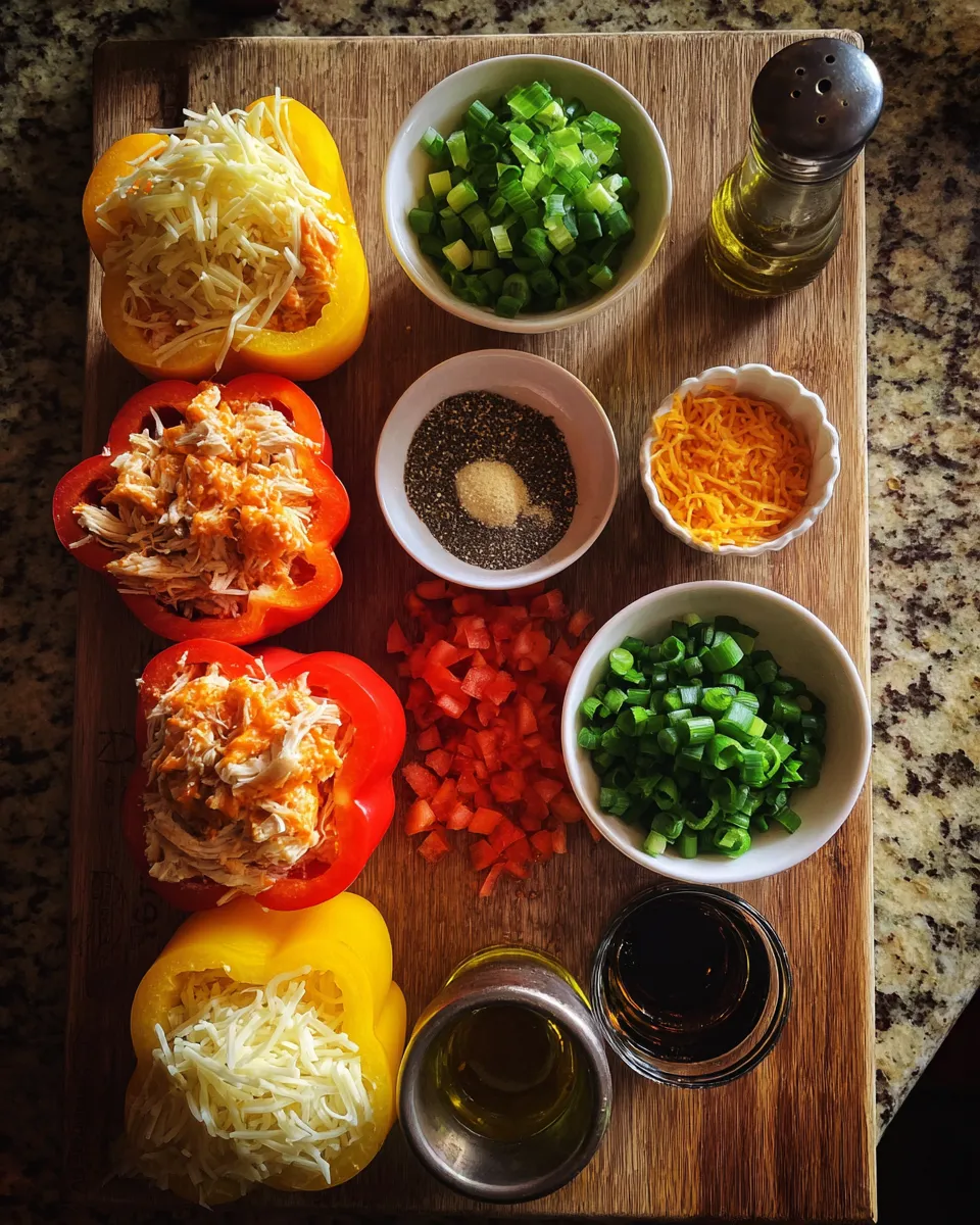 Ingredients for Spicy Buffalo Chicken Stuffed Peppers: A Flavor Explosion