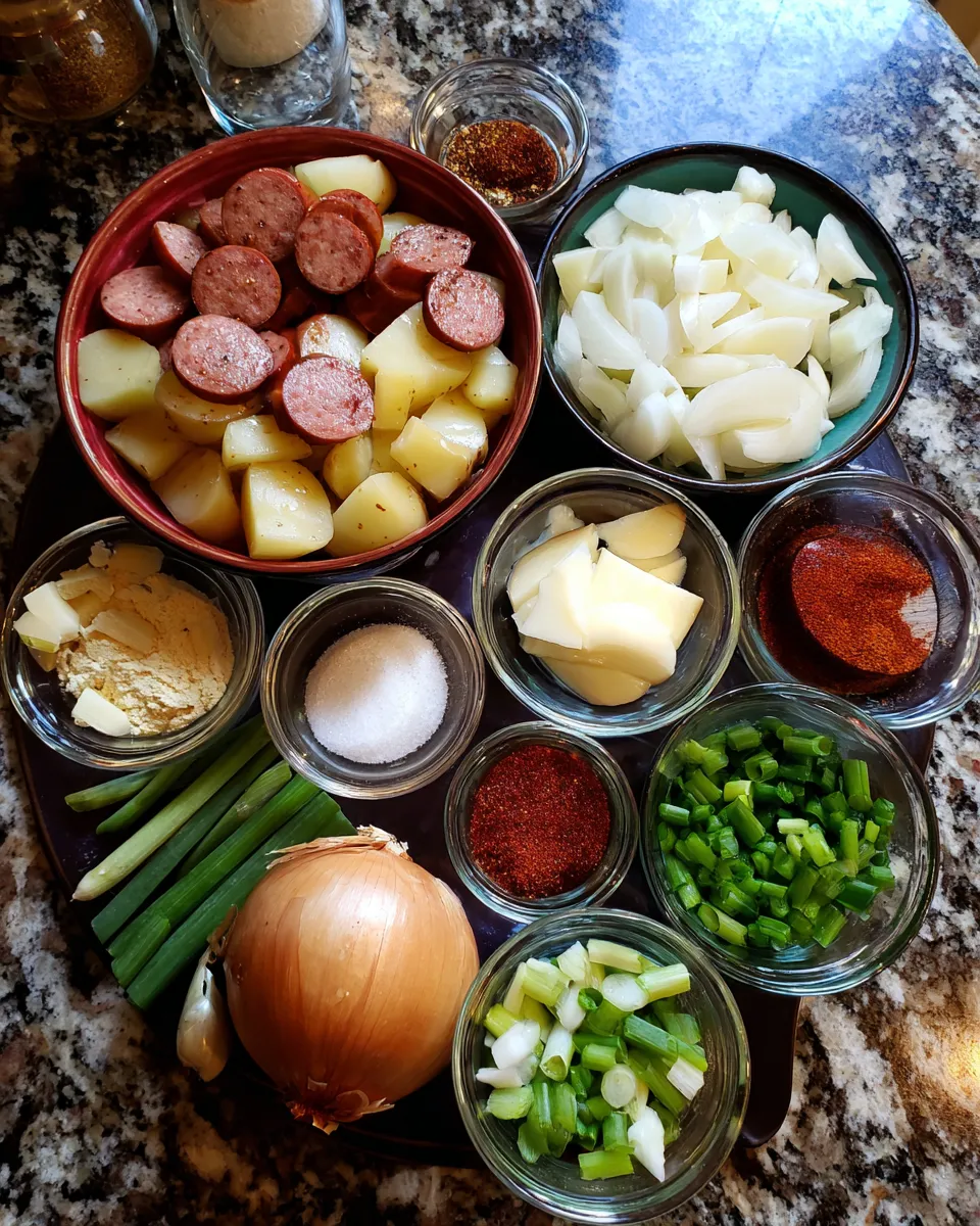 Ingredients for Spicy Cajun Potato Soup: A Flavorful Twist with Sausage